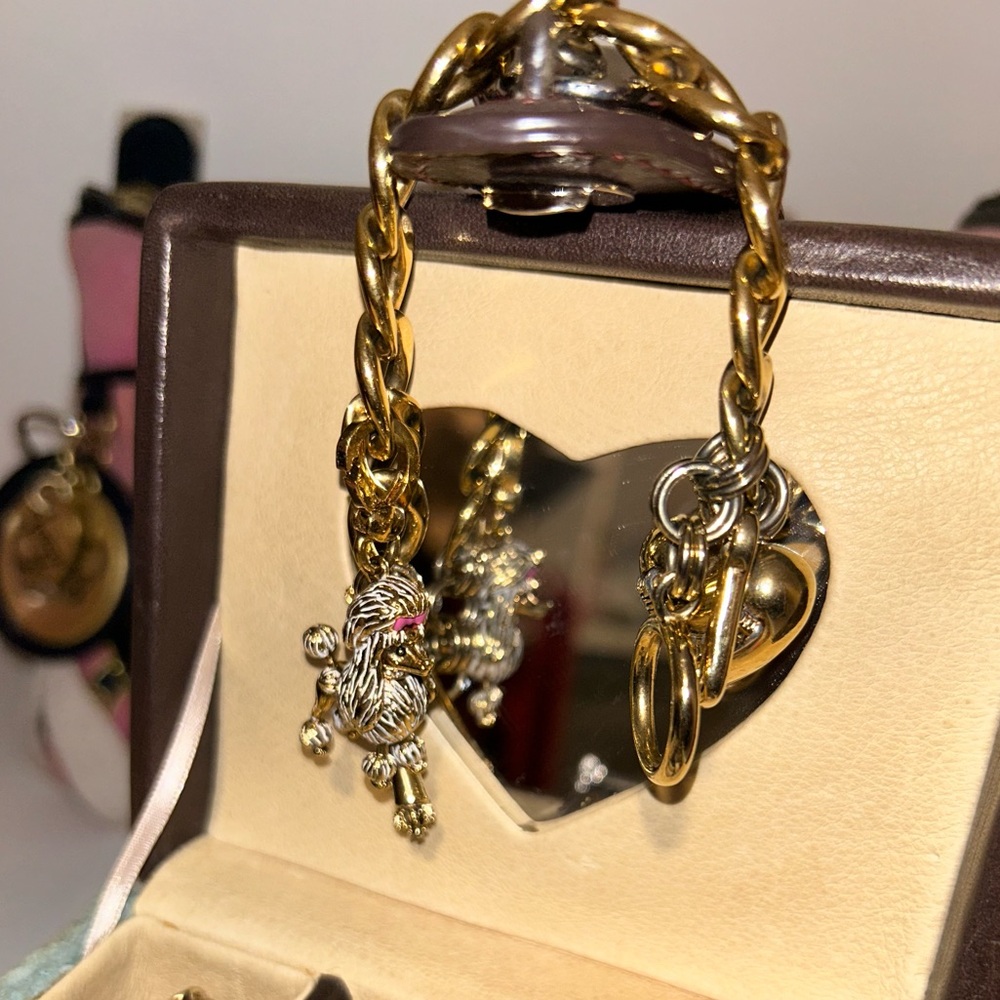 Sold 🎀 Rare Juicy Couture Poodle Charm (2011) Gold & White Enamel